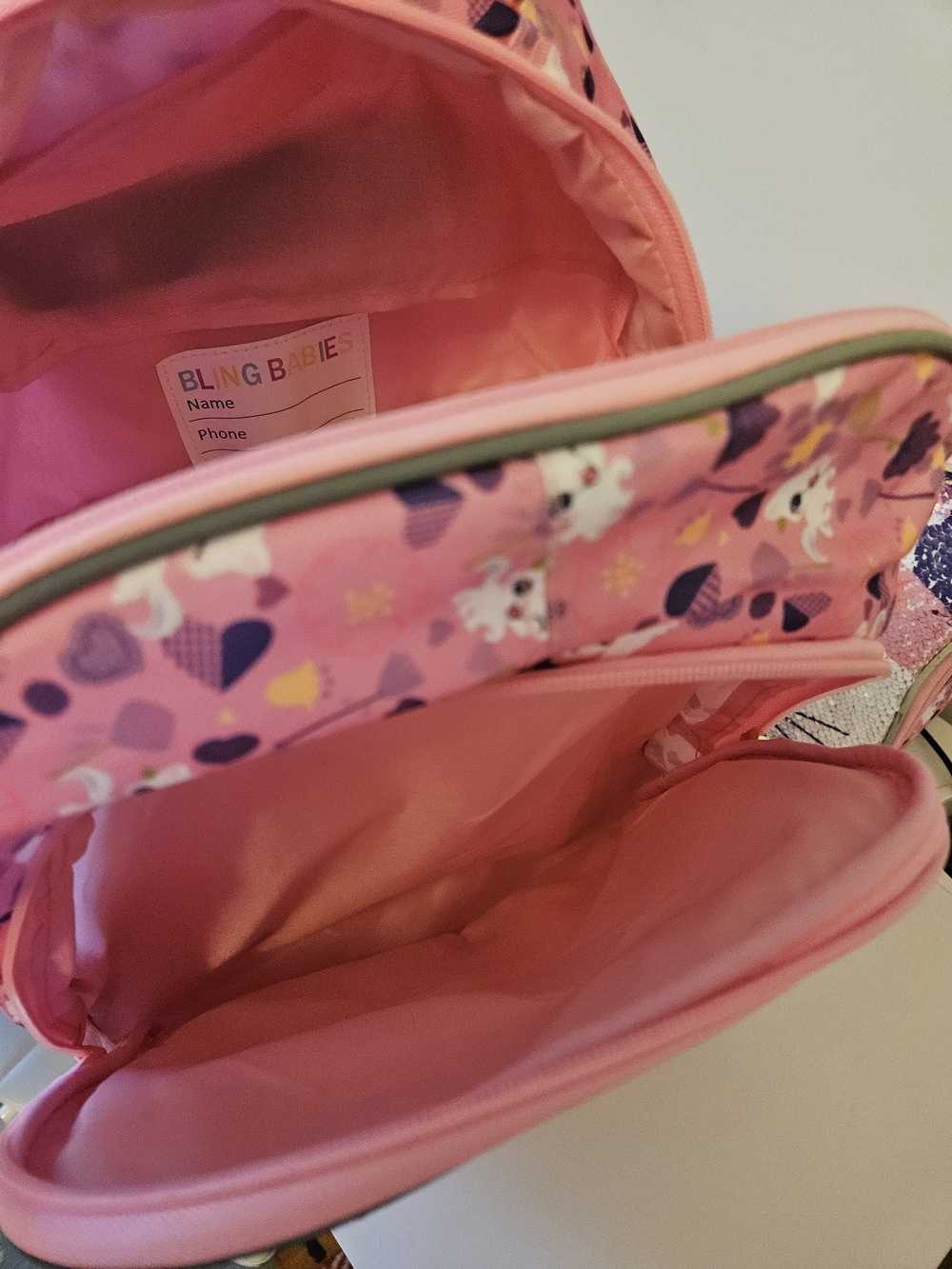 3pc Girls Rolling Backpack Set - Flip Sequin Cat School Bag, Lunch Box & Pencil - Picture 13 of 17